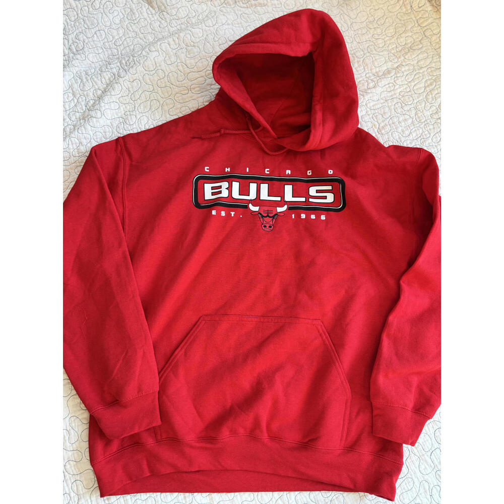 Chicago Bulls‎ NBA Red Pullover Hoodie Size Large NWOT